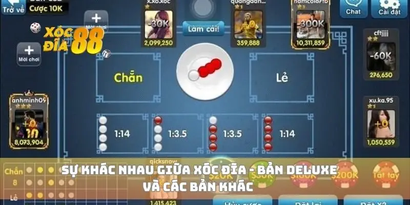 Sự khác nhau giữa Xóc đĩa bản deluxe và các bản khác